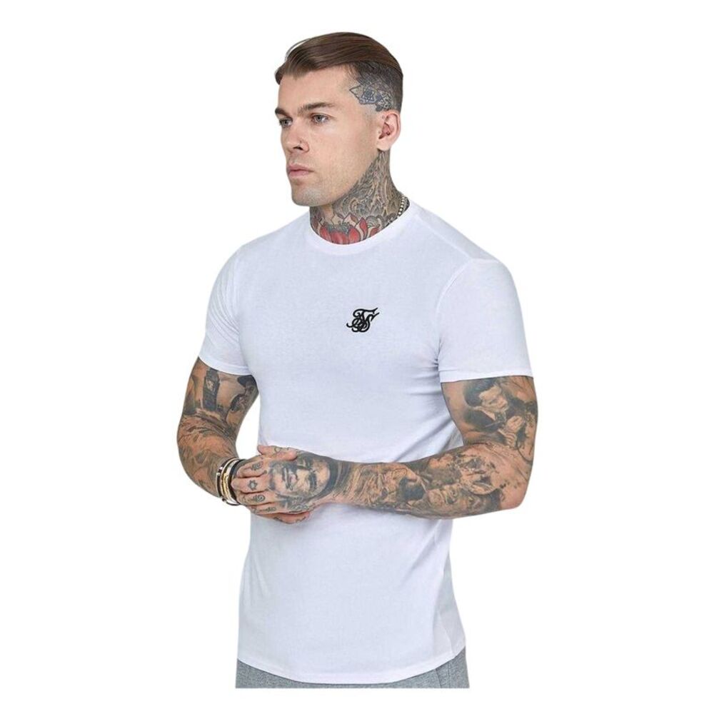 SikSilk Mens Essentials Casual T-Shirt / White